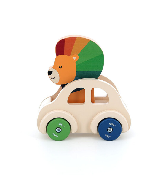 Vilac Sesli Ahşap Araba // Aslan