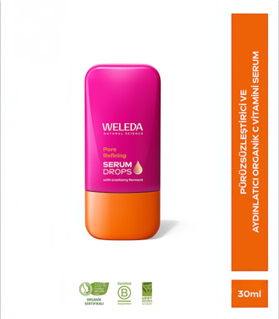 Weleda Pore Refining Serum Drops Organik P&uuml;r&uuml;zs&uuml;zleştirici ve Aydınlatıcı C Vitamini Serum