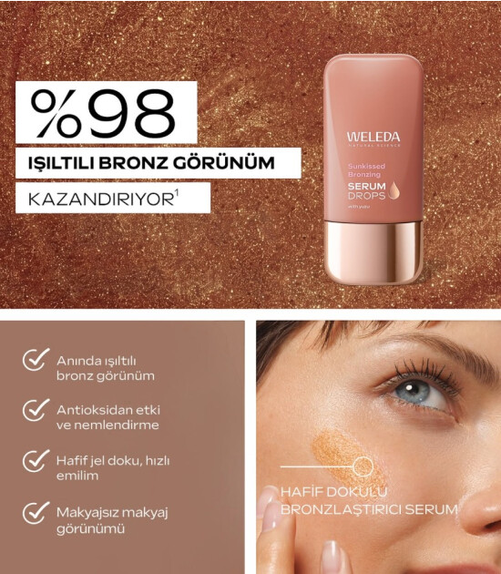 Weleda Sunkissed Bronzing Serum Drops Organik Bronzlaştırıcı ve Nemlendirici Serum