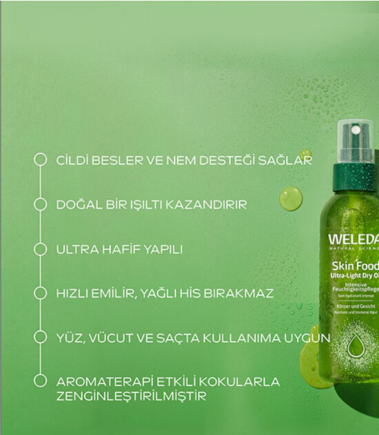 Weleda Skin Food Ultra-Light Dry Oil Organik Nemlendirici Ultra Hafif Kuru Yağ