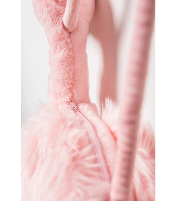 Wild & Soft Figürlü Peluş Omuz Çantası // Flamingo