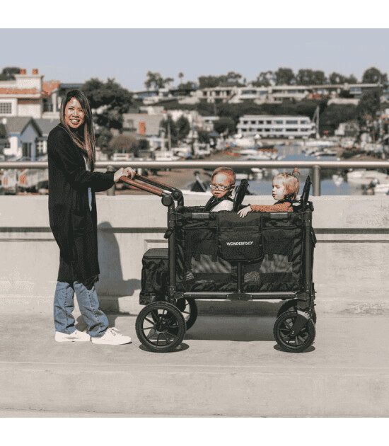 Wonderfold W2 Luxe Pro İkili Bebek Arabası Vagonu - Siyah
