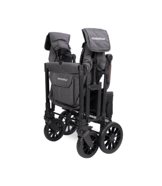 Wonderfold W4 Luxe Pro D&ouml;rtl&uuml; Bebek Arabası Vagonu // K&ouml;m&uuml;r Grisi