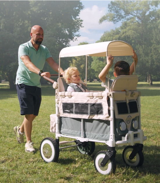Wonderfold VW2 Volkswagen İkili Bebek Arabası Vagonu - Haki Yeşil