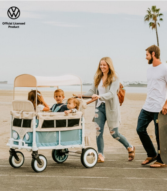 Wonderfold VW2 Volkswagen İkili Bebek Arabası Vagonu - Haki Yeşil