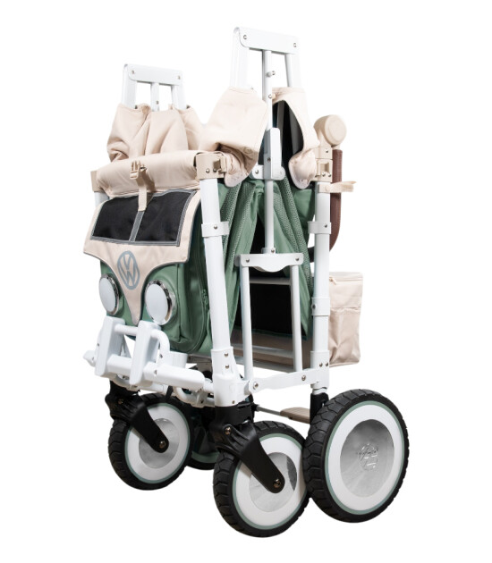 Wonderfold VW2 Volkswagen İkili Bebek Arabası Vagonu - Haki Yeşil