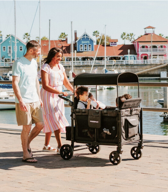 Wonderfold W4 Elite D&ouml;rtl&uuml; Bebek Arabası Vagonu // Siyah