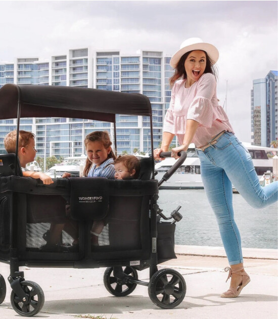 Wonderfold W4 Elite D&ouml;rtl&uuml; Bebek Arabası Vagonu // Siyah