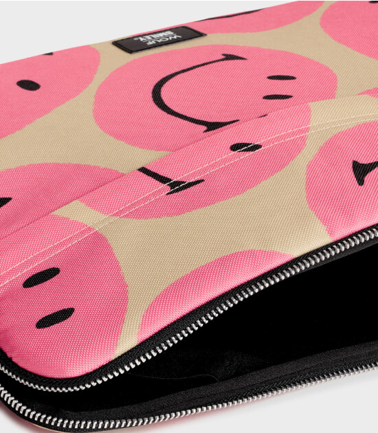 Wouf Laptop Sleeve Kılıf (13-14 inch) // Smiley Pink