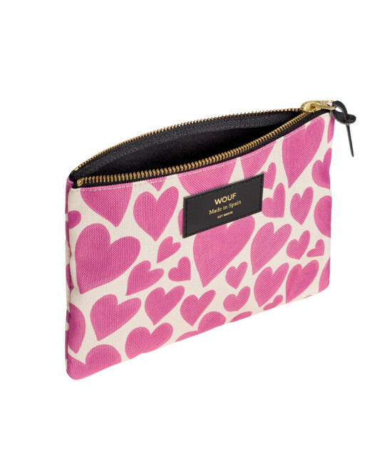 Wouf Pouch Bag Portföy Çanta Large // Pink Love