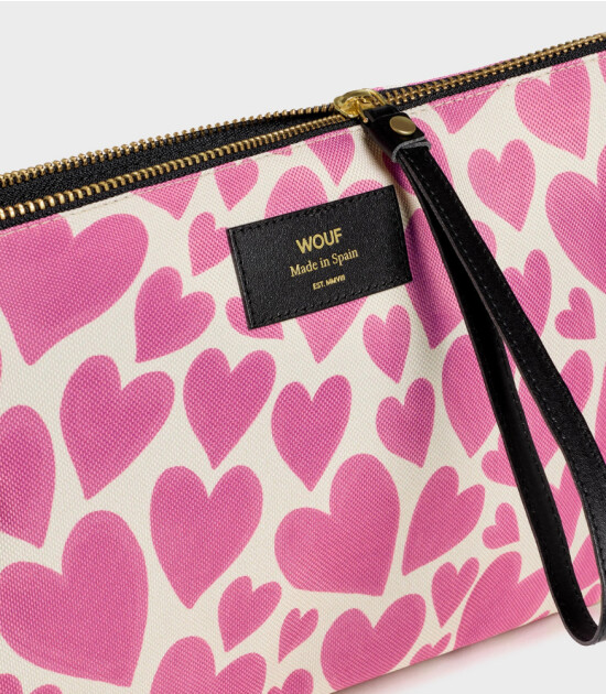 Wouf Pouch Bag Portföy Çanta XL // Pink Love