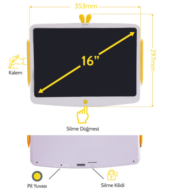 Xiaomi Wicue 16 inch LCD Dijital Renkli Çizim Tableti