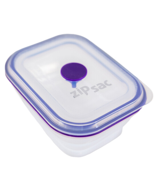 Zipsac Silikon Katlanabilir Gıda Saklama Kabı (400 ml) // Mor