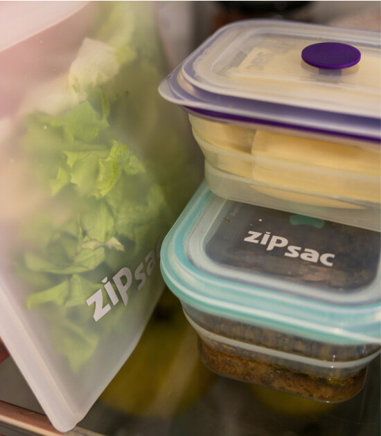 Zipsac Silikon Katlanabilir Gıda Saklama Kabı (400 ml) // Mor