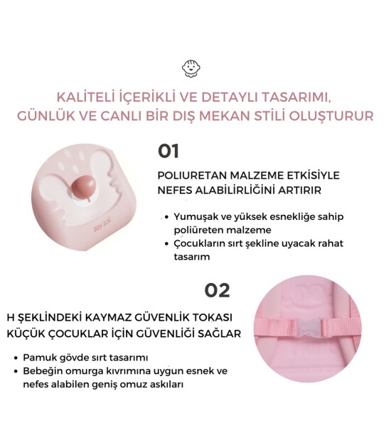 Zoyzoii Animal Serisi Sırt &Ccedil;antası / Pink Fox