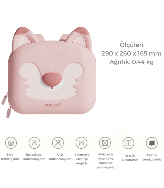 Zoyzoii Animal Serisi Sırt &Ccedil;antası / Pink Fox