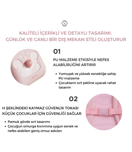 Zoyzoii Animal Çocuk Sırt Çantası // Pink Fox