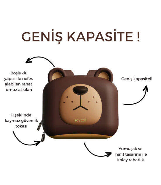 Zoyzoii Forest &Ccedil;ocuk Sırt &Ccedil;antası // Cute Big Brown Bear