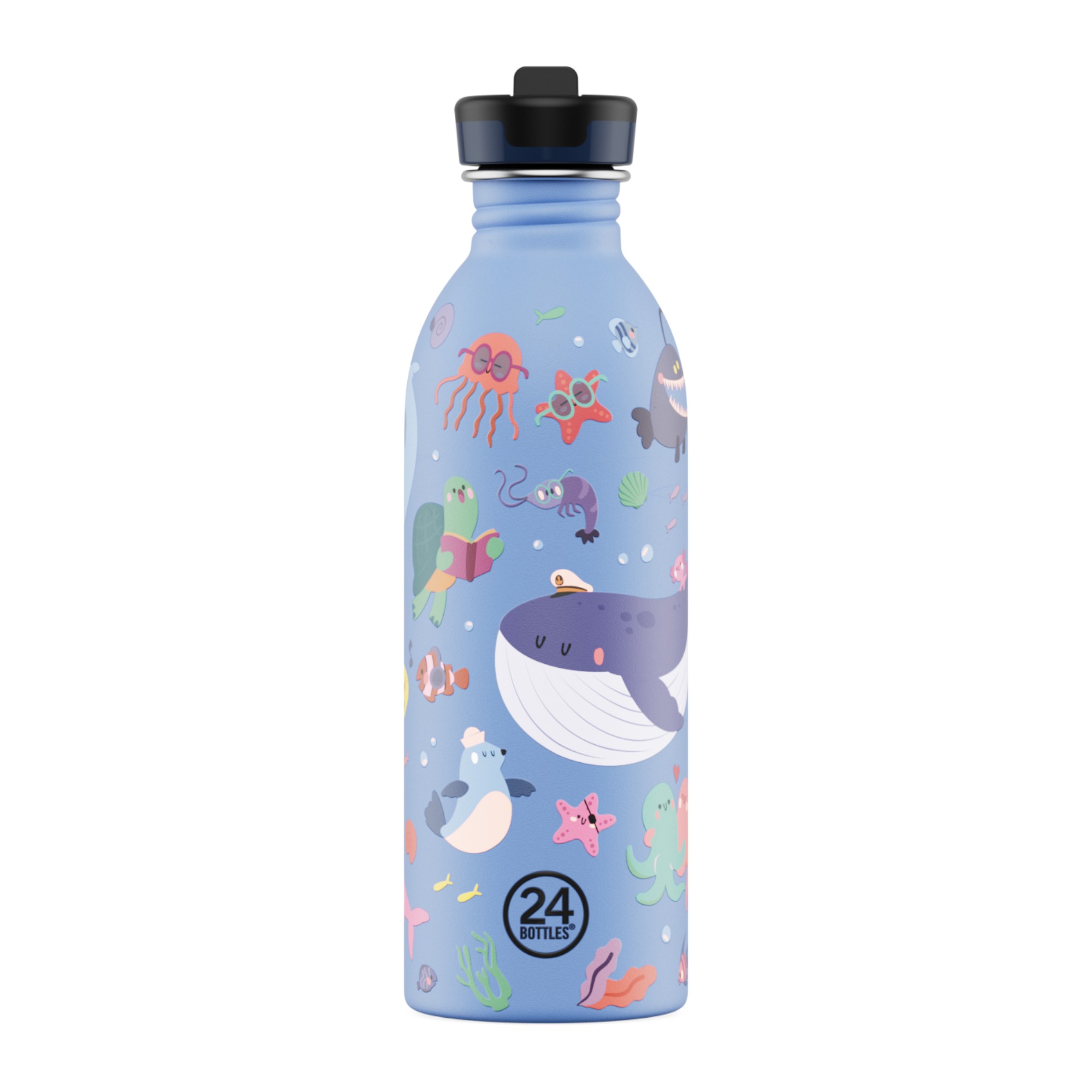 24Bottles Kids Bottle Pipetli Paslanmaz &Ccedil;elik &Ccedil;ocuk Su Matarası (500 ml) // Ocean Friends