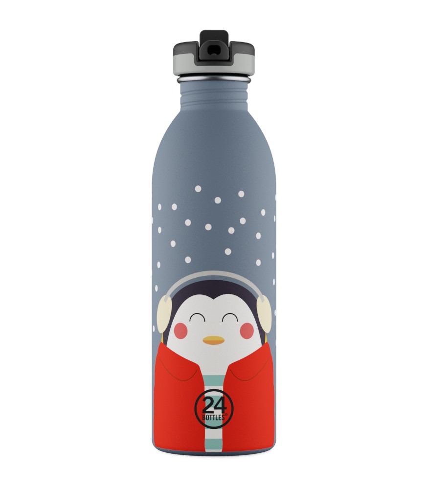 24Bottles Kids Bottle Paslanmaz &Ccedil;elik &Ccedil;ocuk Su Matarası (500 ml) // Happy Penguin