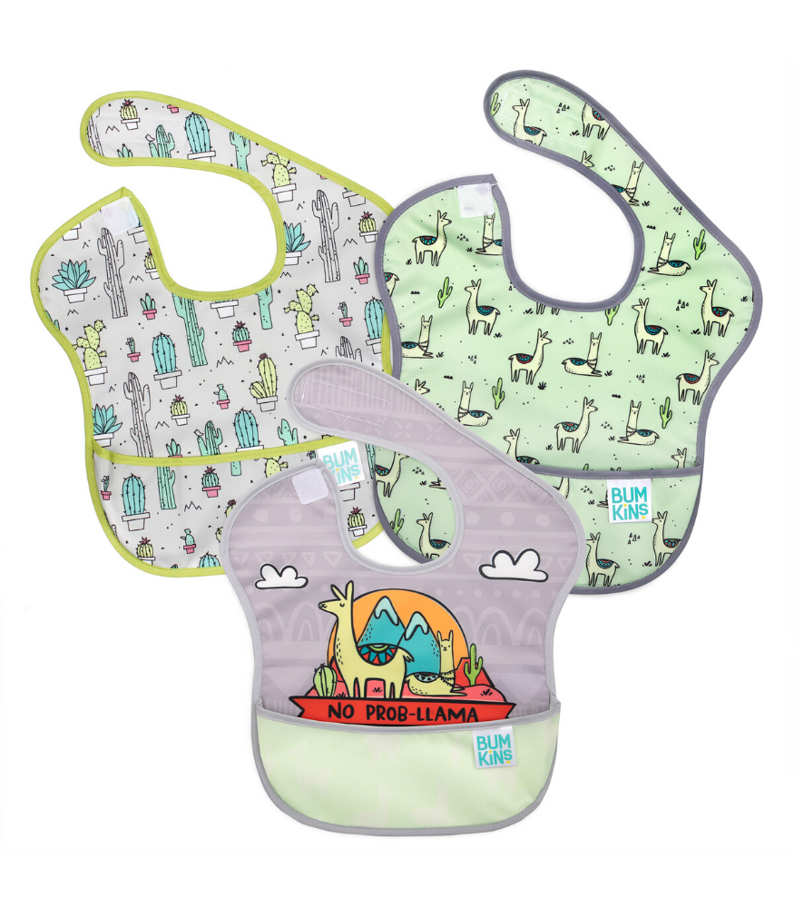 Bumkins SuperBib Önlük Set (3 Adet) // No Prob - Lama - Cacti