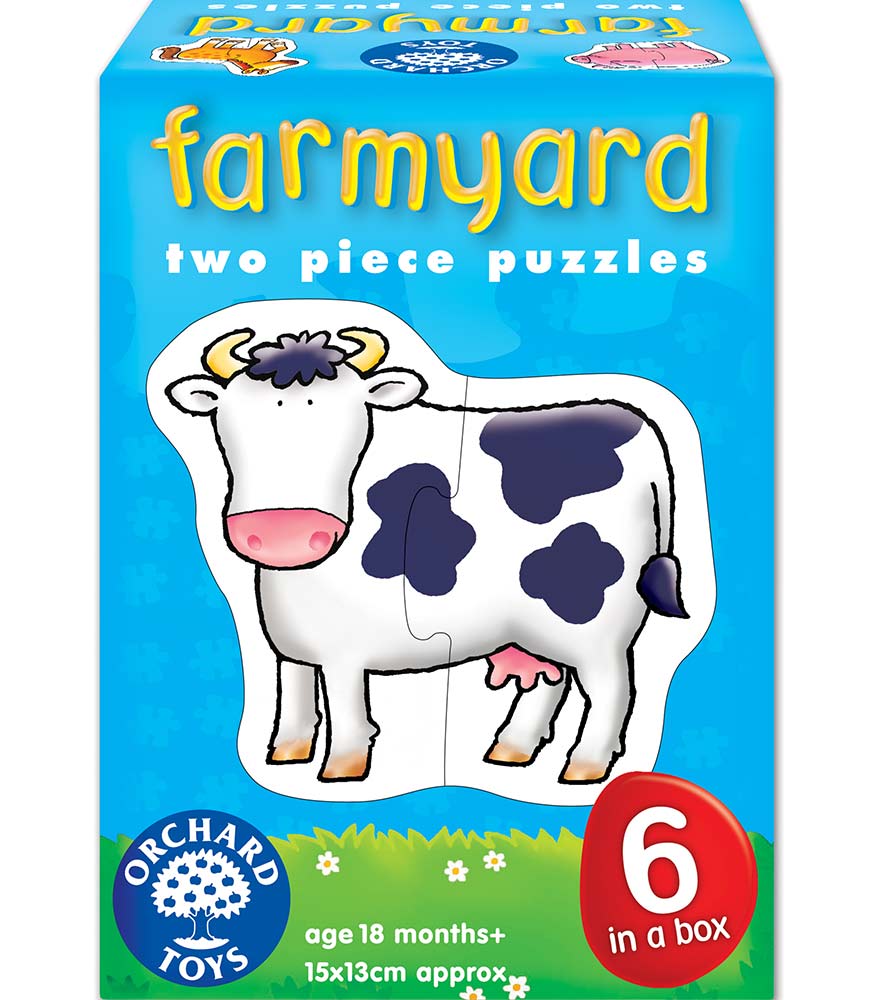 Orchard Toys Farmyard Jigsaw Puzzles, Six Puzzles in a box, 2-Piece
