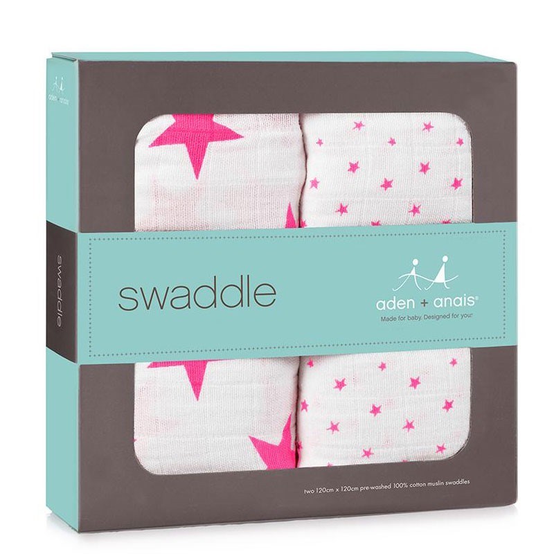 aden + anais 2'li Müslin Örtü Seti (Fluro Pink)