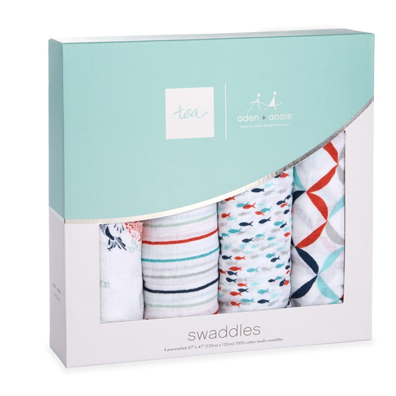 aden + anais 4'lü Müslin Örtü Seti (Tea Fish Pond)