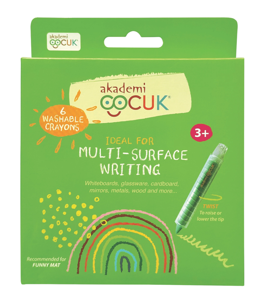 Akademi Çocuk Yıkanabilir Tebeşir Crayon (6 Adet)