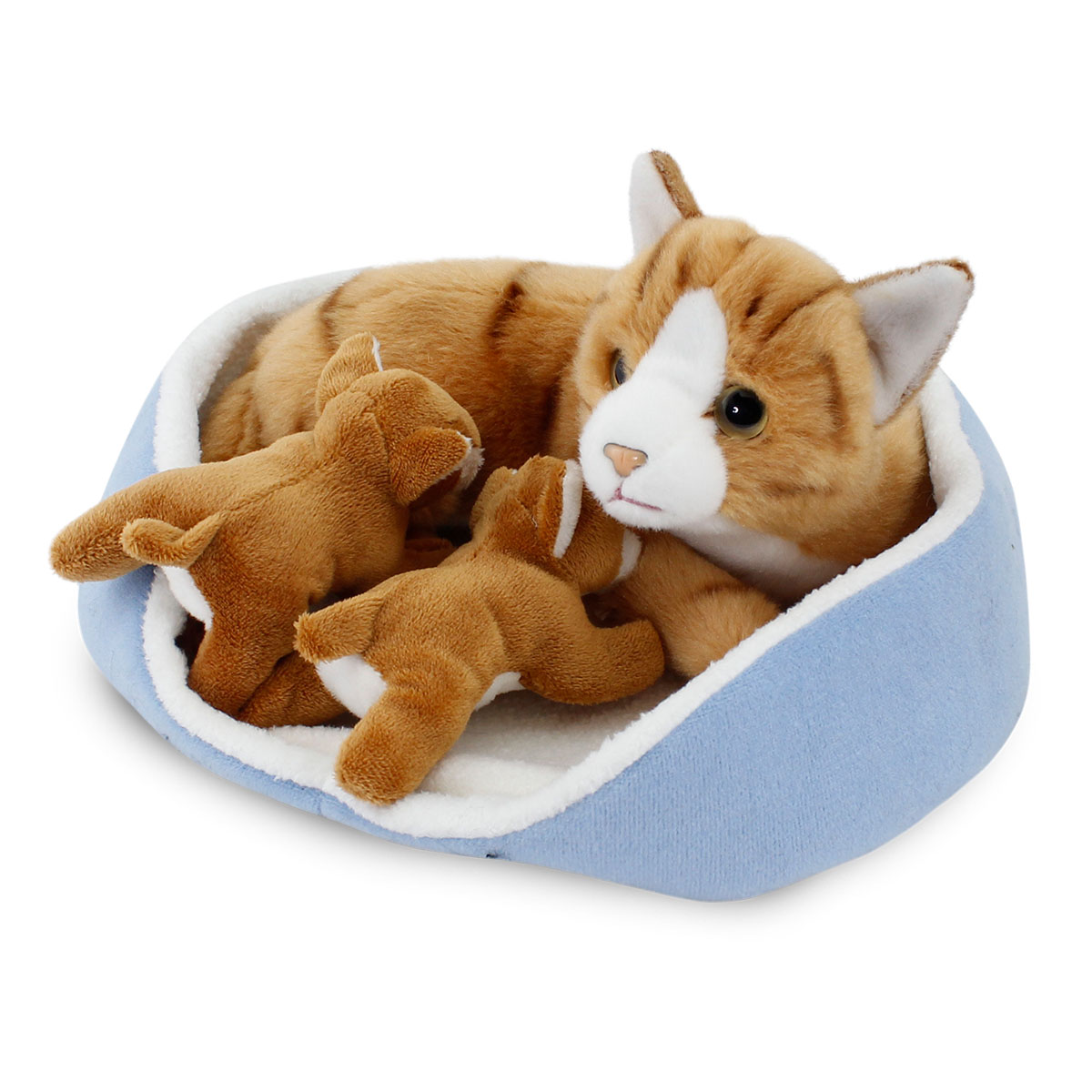 Animals Of The World Peluş Sepette Yavrulu Kedi Peluş Oyuncak