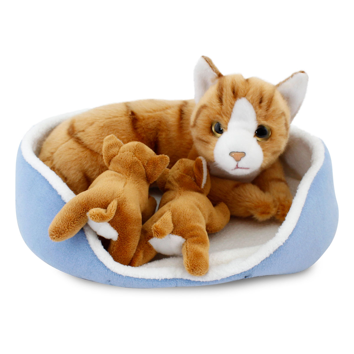 Animals Of The World Peluş Sepette Yavrulu Kedi Peluş Oyuncak