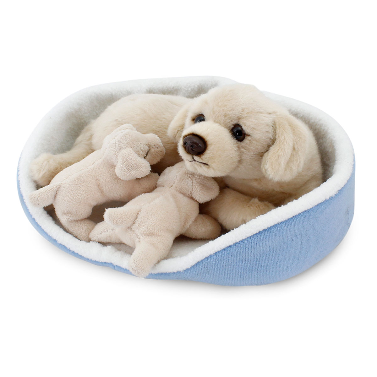 Animals Of The World Peluş Sepette Yavrulu Labrador Peluş Oyuncak