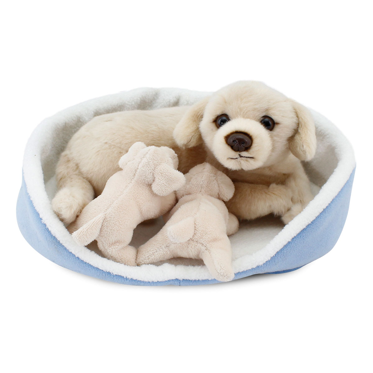 Animals Of The World Peluş Sepette Yavrulu Labrador Peluş Oyuncak