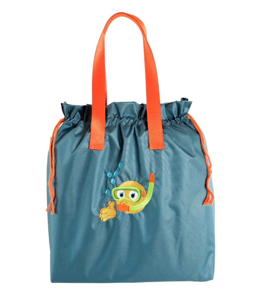 Atelier Bomonti Büzgülü Büyük Islak Kirli Çantası // Turkuaz Emoji