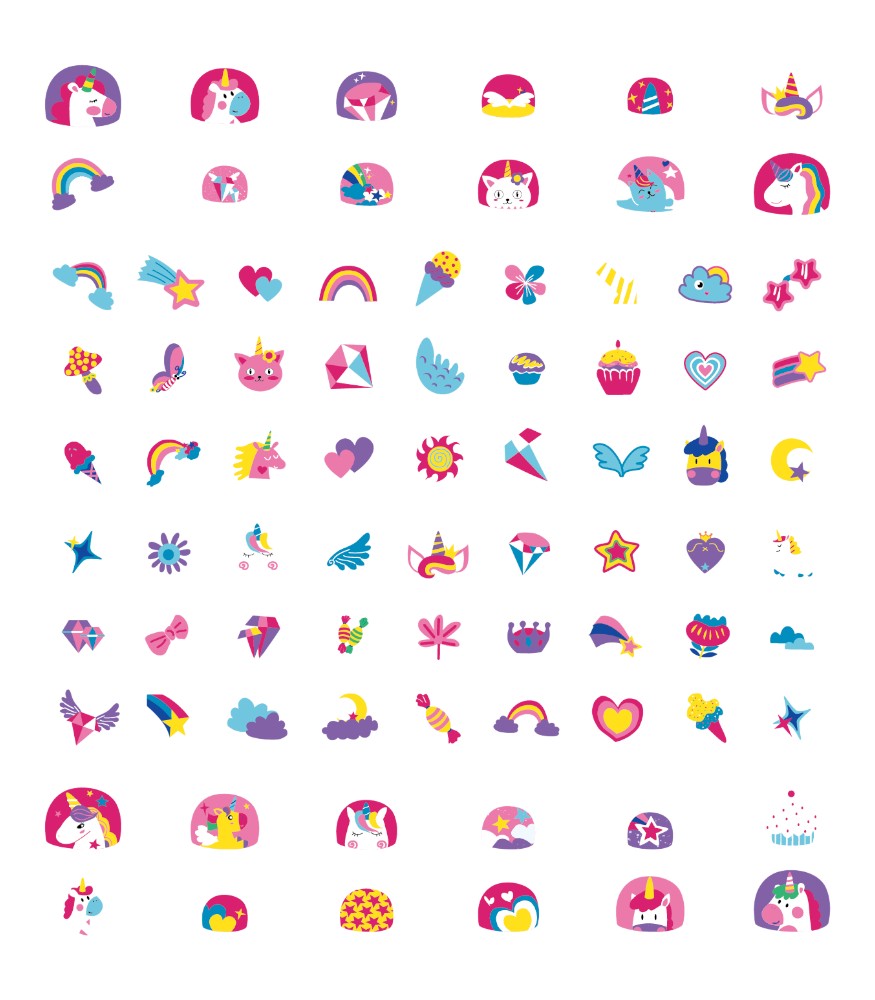 Avenir Tırnak Çıkartmaları - Simli // Unicorns