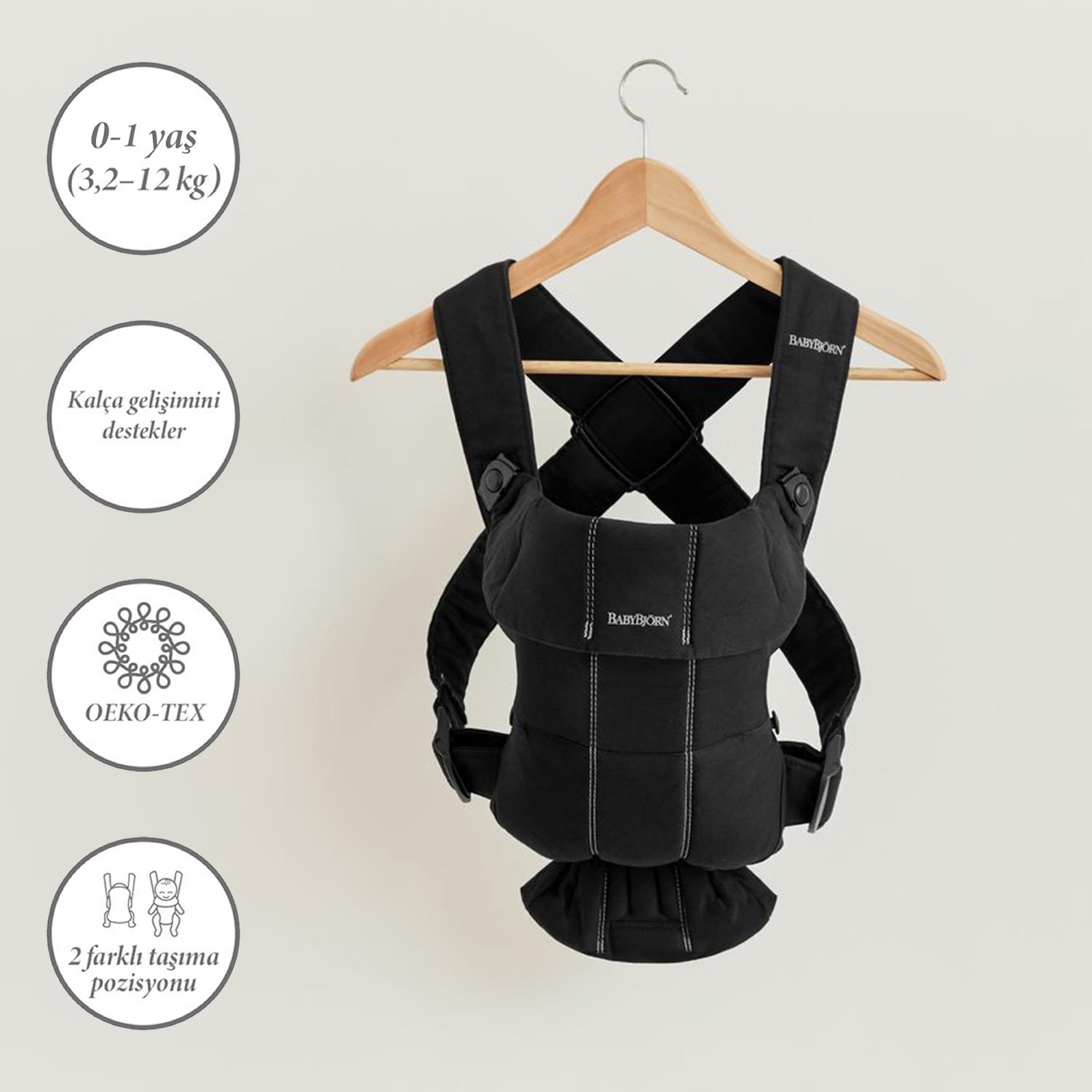 Babybjörn Kanguru Mini 3D Cotton // Woved Black