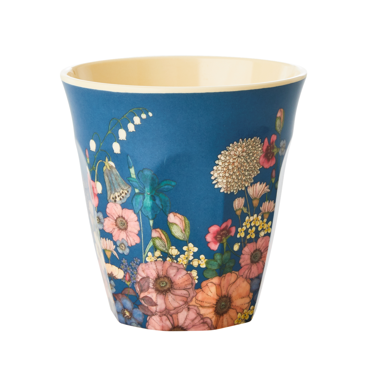 Rice Melamin Bardak (M) // Flower Collage - Blue