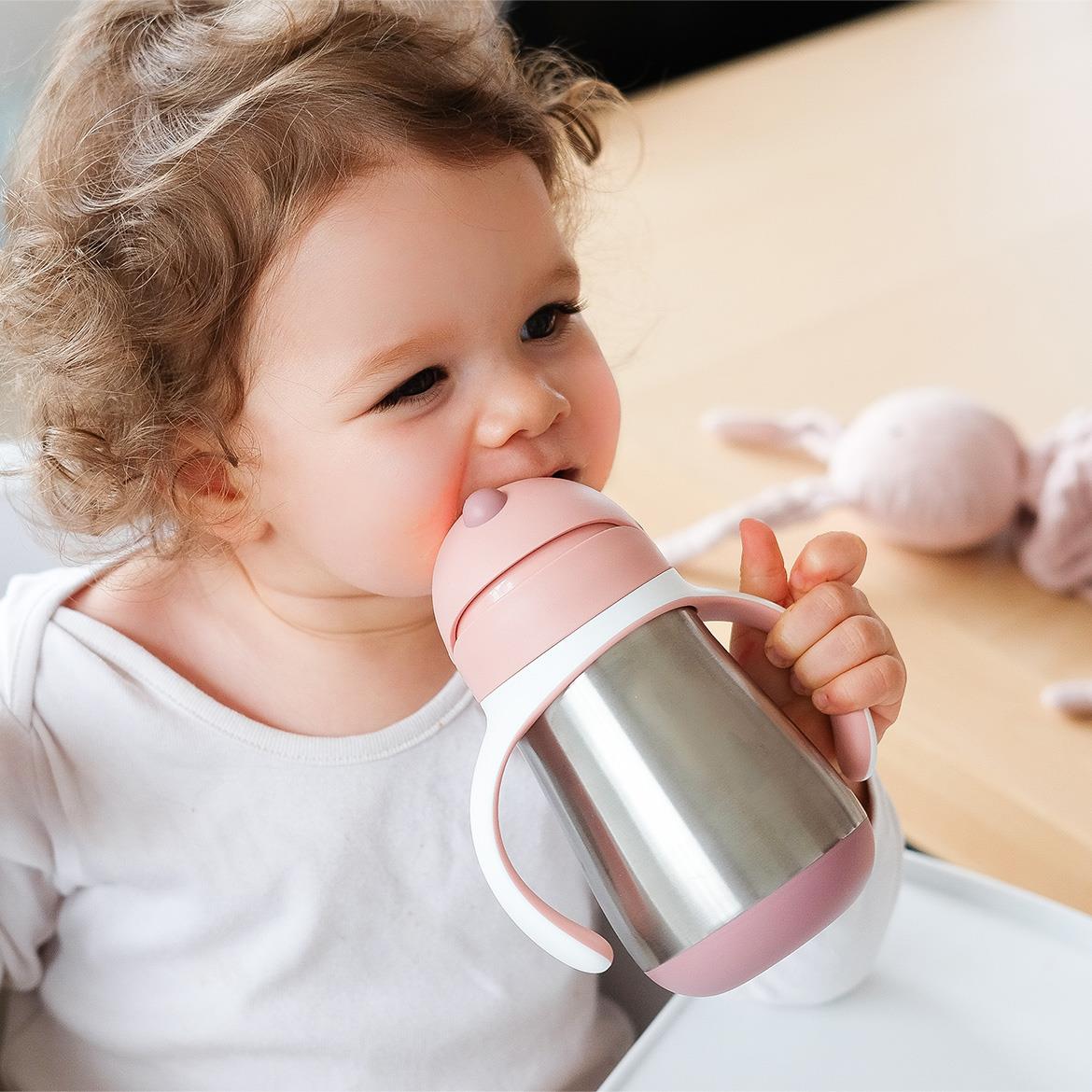 Beaba &Ccedil;elik Termos Pipetli Suluk (250 ml) // Old Pink