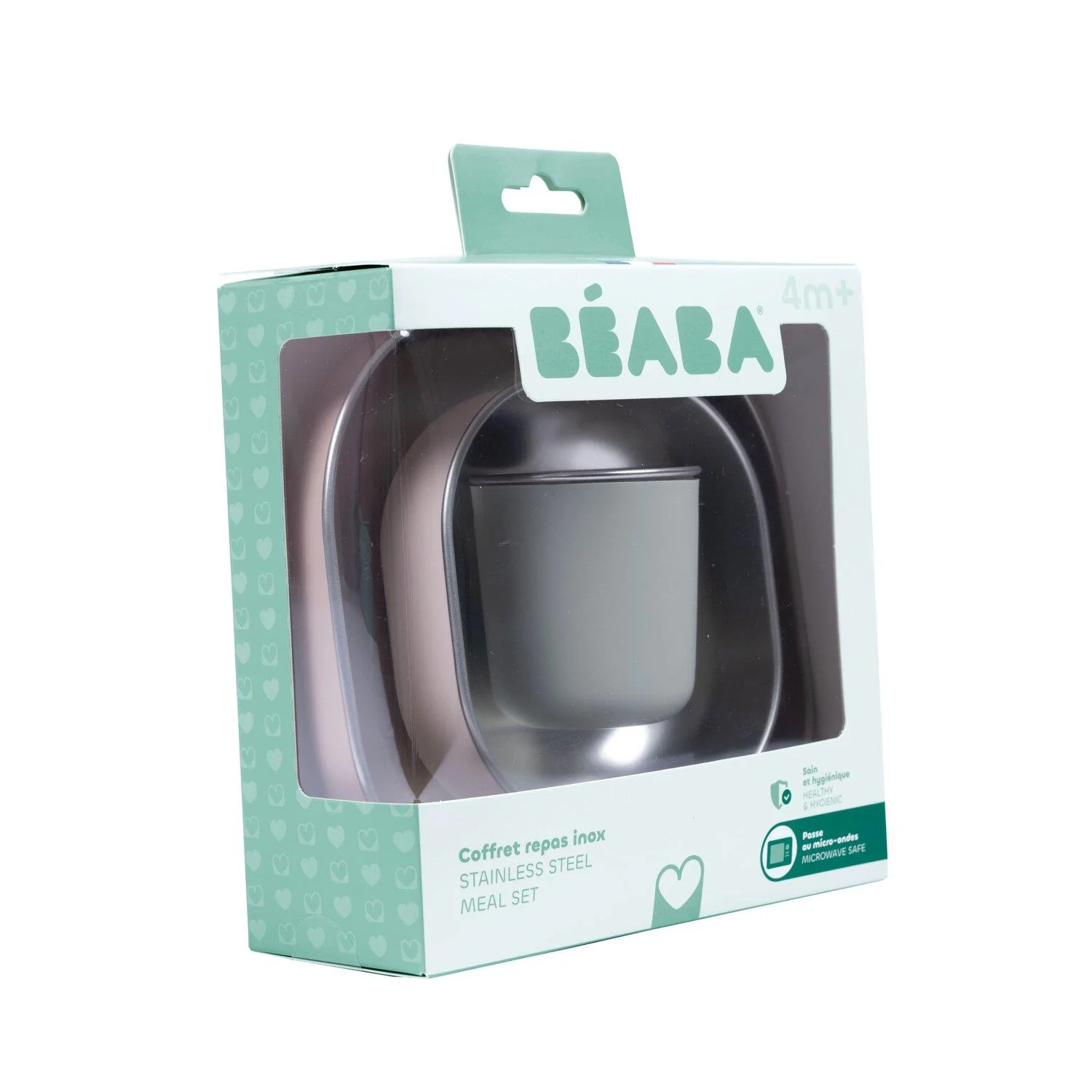 Beaba Paslanmaz Çelik Beslenme Seti (3 Parça) // Cotton Candy