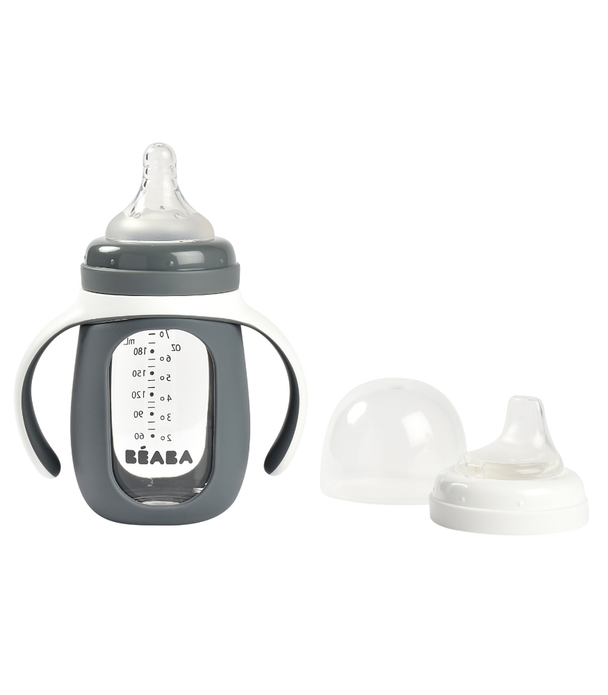 Beaba Cam Biberon ve Suluk (210 ml) // Mineral Grey