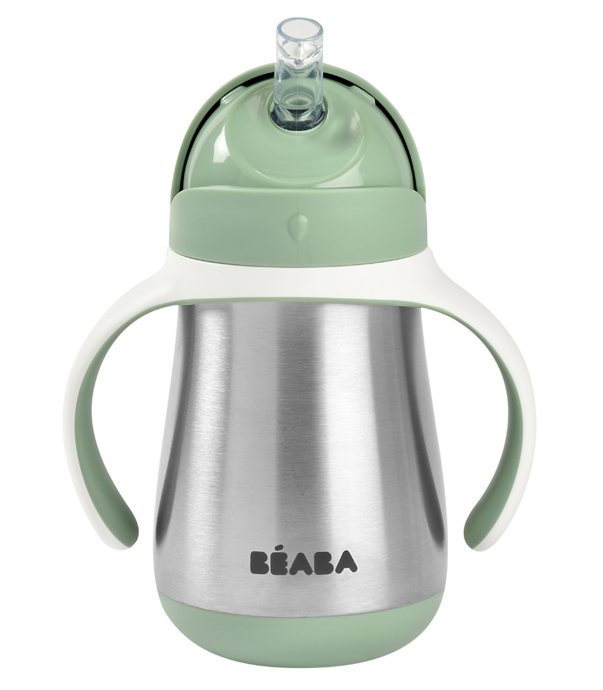 Beaba Çelik Termos Pipetli Suluk // Sage Green