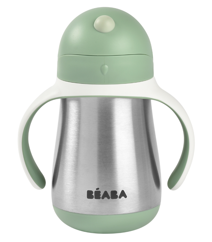 Beaba Çelik Termos Pipetli Suluk // Sage Green