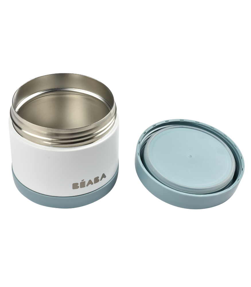 Beaba Paslanmaz Çelik Yemek Saklama Termosu (500 ml) // Baltic Blue - White