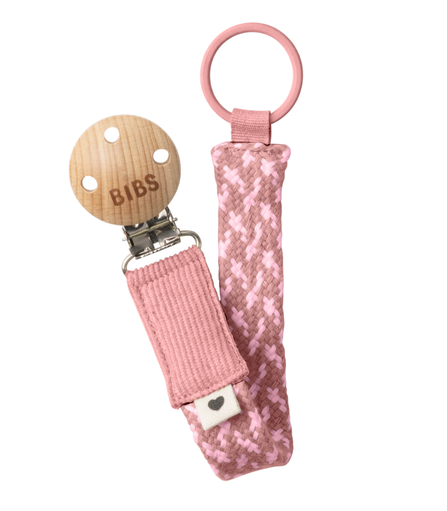 Bibs Paci Braid - Emzik Askısı // Dusty Pink - Baby Pink