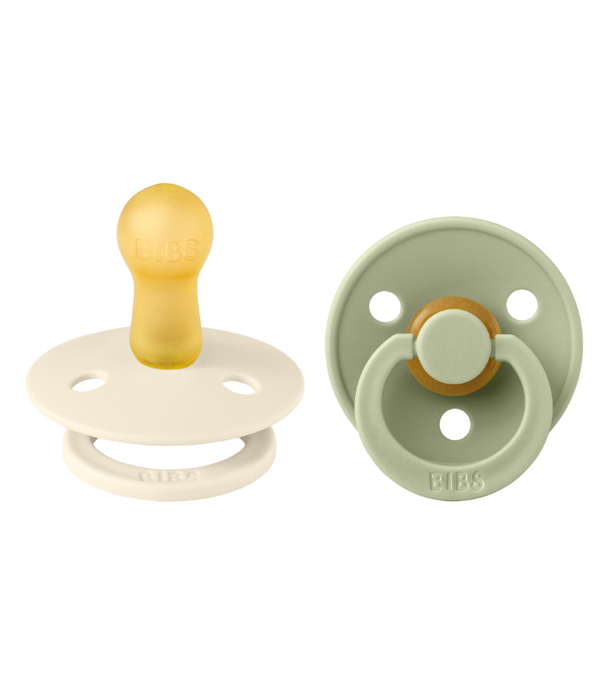 Bibs Colour Kauçuk Emzik 2'li Set // Sage & Ivory