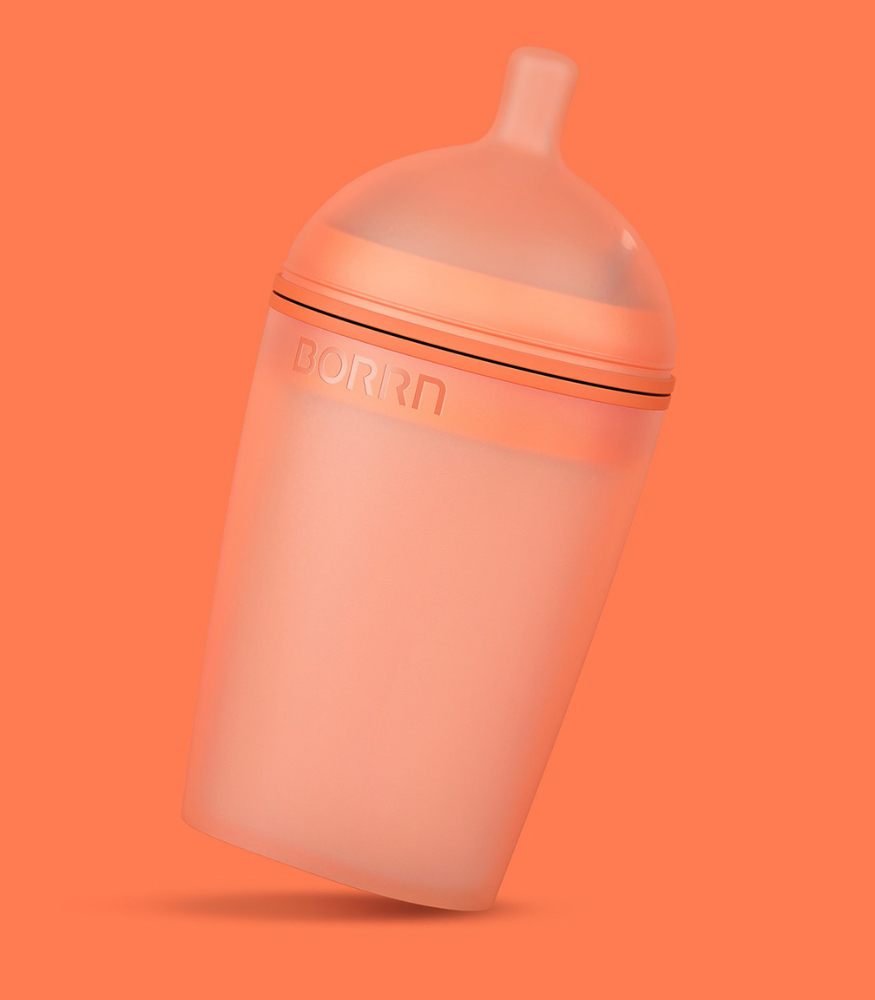Borrn Silikon Antikolik Biberon Yedek Emzik (Orta Akış) // Turuncu