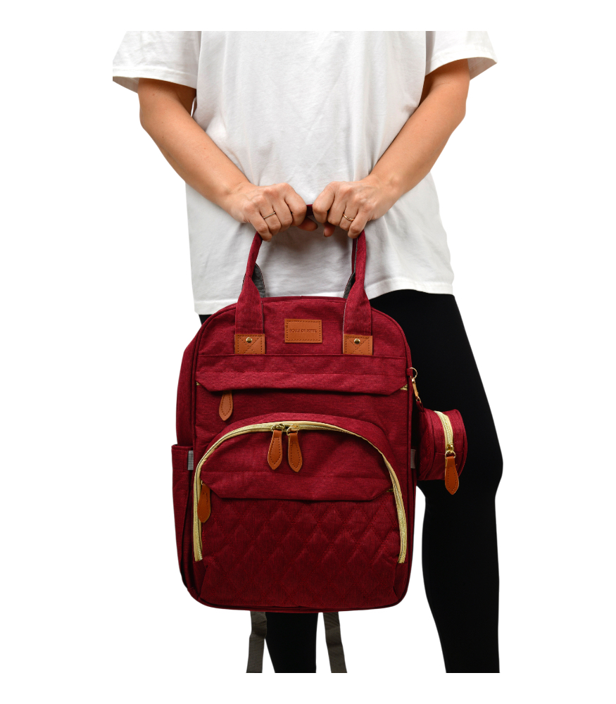 Boule De Petite Çok Fonksiyonlu Bordo Anne-Bebek Bakım Çantası