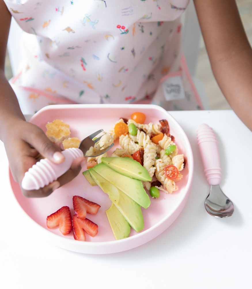 Bumkins Paslanmaz Çelik Çatal Kaşık Set // Pink