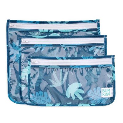 Bumkins Şeffaf Seyahat Çantası // Blue Tropic