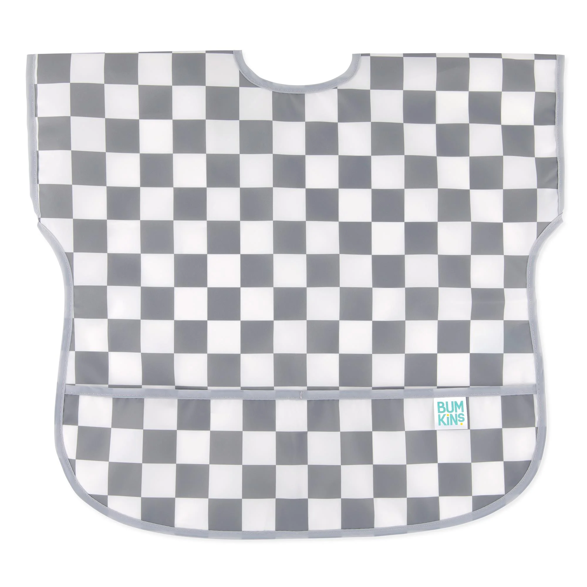 Bumkins Junior Bib Kısa Kollu &Ouml;nl&uuml;k // Charcoal Check